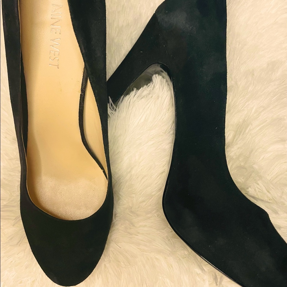Nine West Black Suede Heels